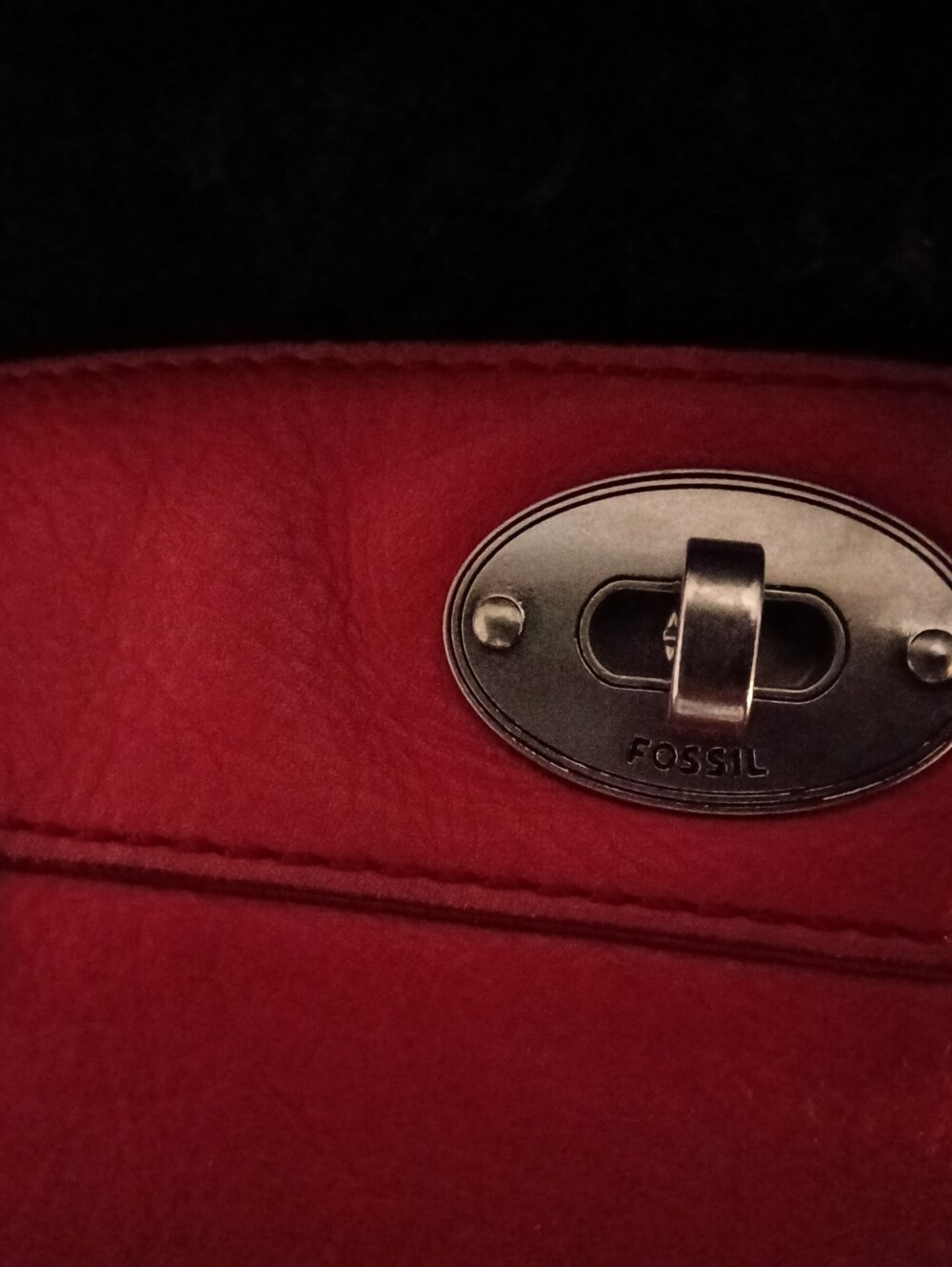 #F2 Fossil Long Live VTG Red Women's Shoulder Bag - Classic Hunter Hobo Style - Picture 8 of 15